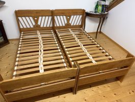 Zwei Holzbetten  TEAM 7 gebr. guter Zustand 2x90x200