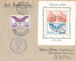 Luftpost Aarau 1938 Briefmarkenblock