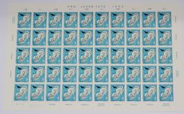 tolle Frankaturware 50 x 0,05 Bogen Pro Juventute 1966