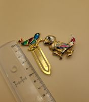 Goldene Vögel Broschen mit Emaille