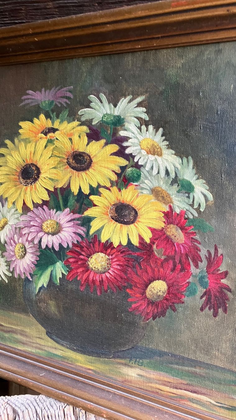 Dipinti: Tableau Gemälde fleurs Blumen signé – Usato da St-Cierges venduto da LeRegain 3