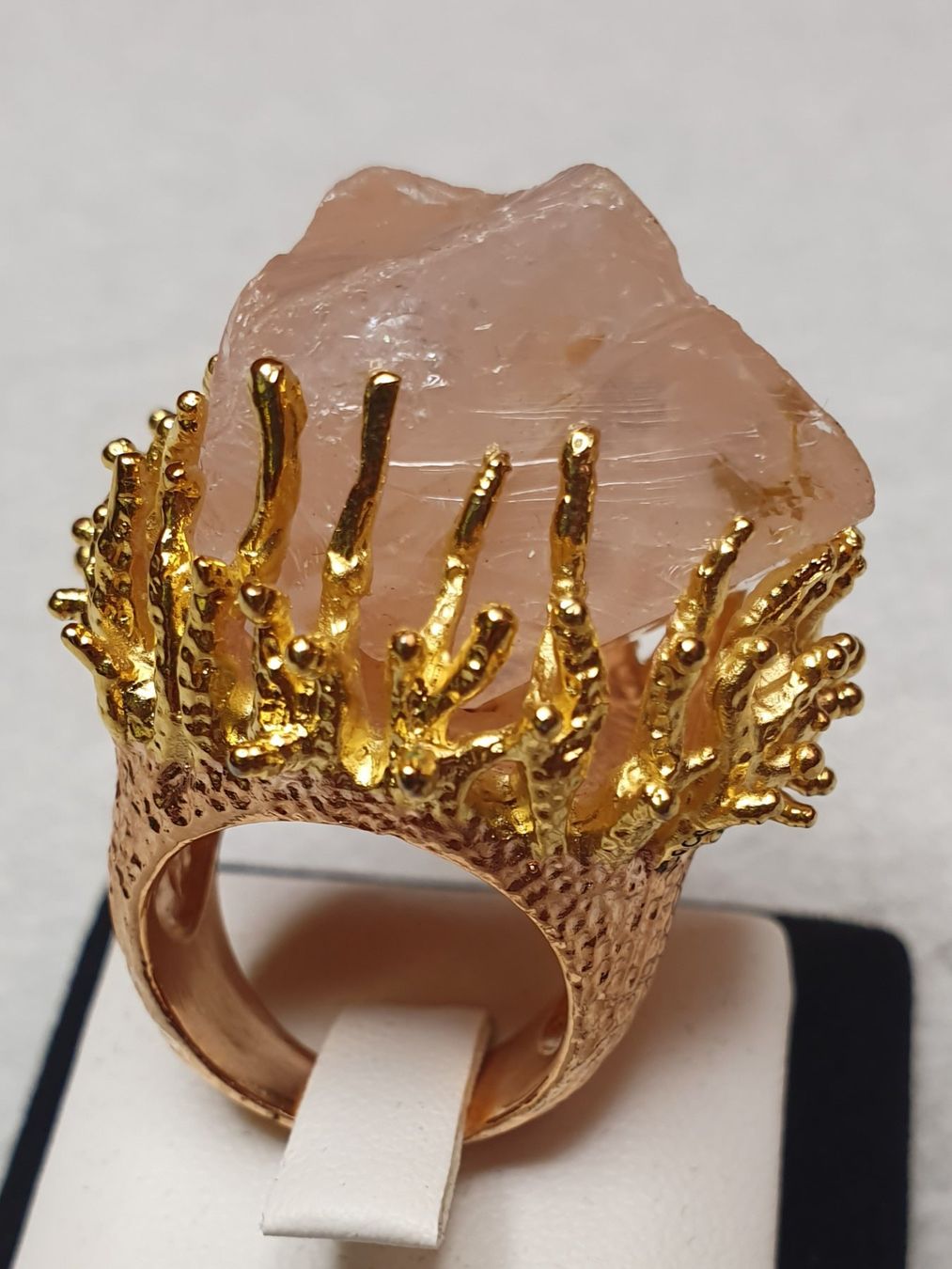 Anelli: Ring rosequarz roh Goldfarbene Fassung – Nuovo (secondo la descrizione) da Zürich venduto da Bieter04 5