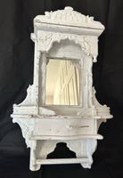 White Shabby Chic Wall Shelf with Mirror & Drawer!