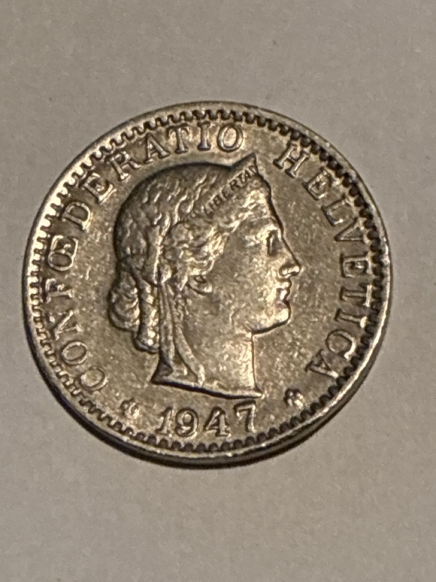 Tutti le monete: Nr. 63: 20 Rappen, schweizer Franken, 1947 – Usato da Burgdorf venduto da Yakari5165