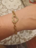 Armband Herz Strass Goldfarben neu 