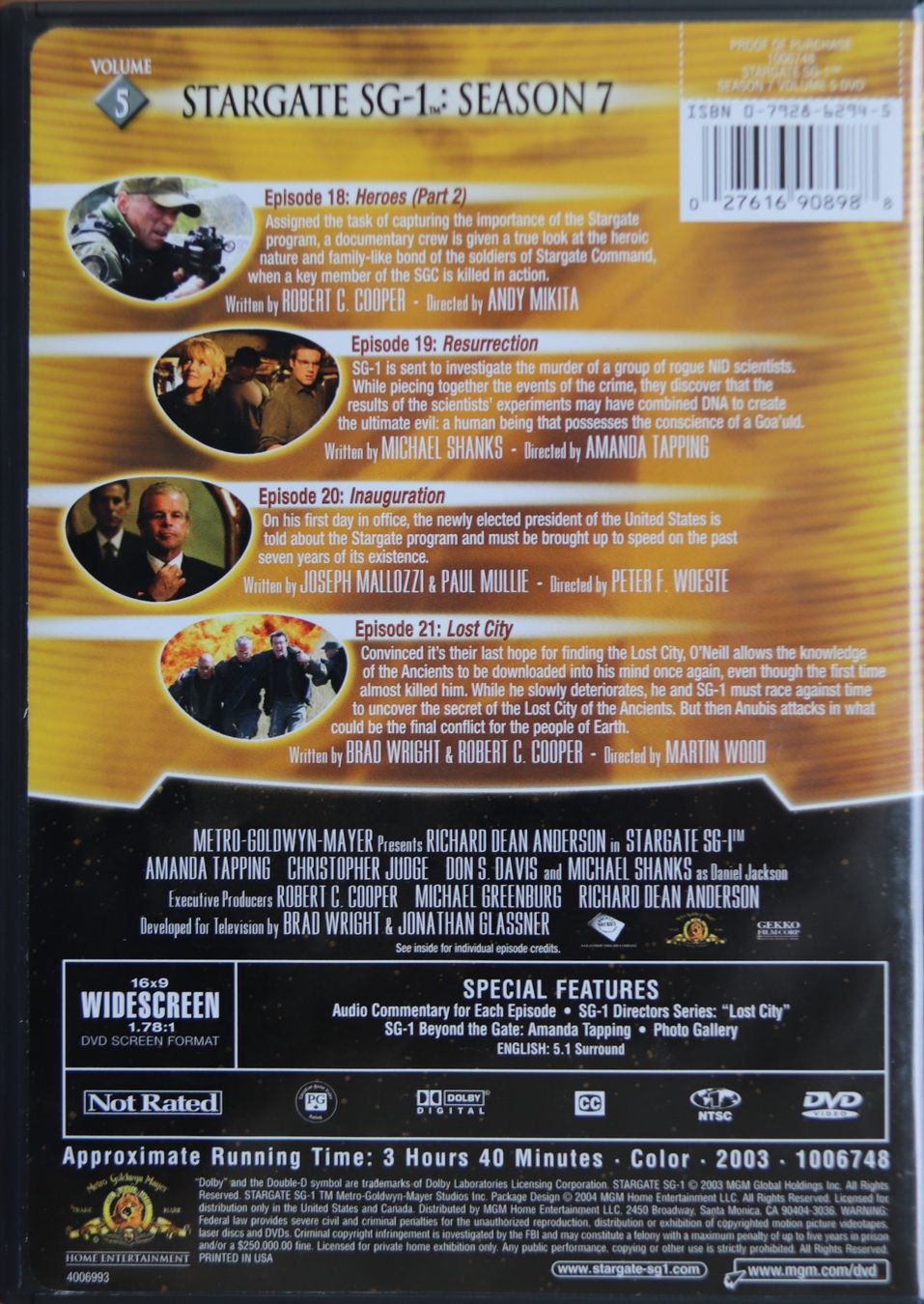 Tutti i DVDs: Stargate Season 7 – Usato da Glattfelden venduto da Sirax 8