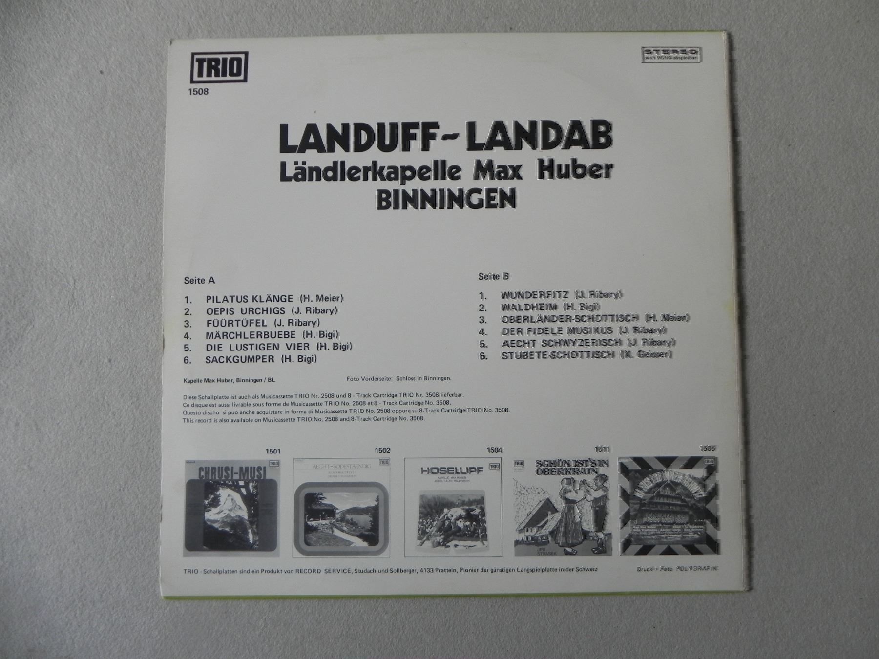 Vinyles: Ländlerkapelle Max Huber Binningen BL LP – D'occasion à Siebnen par krimsie 1