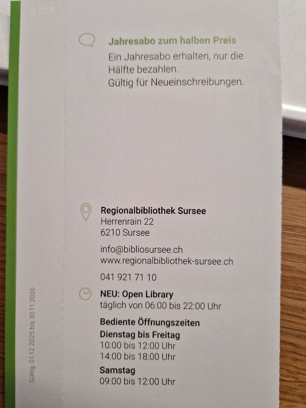 Gutscheine: 2für1 Regionalbibliothek Sursee – Neu und originalverpackt aus Kulmerau von Doene7 1