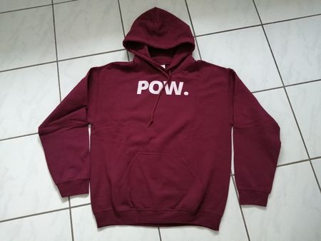 Hoodie POW Gildan Gr. M weinrot Kapuzenpullover