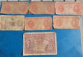Lot Antike Banknoten, Geld