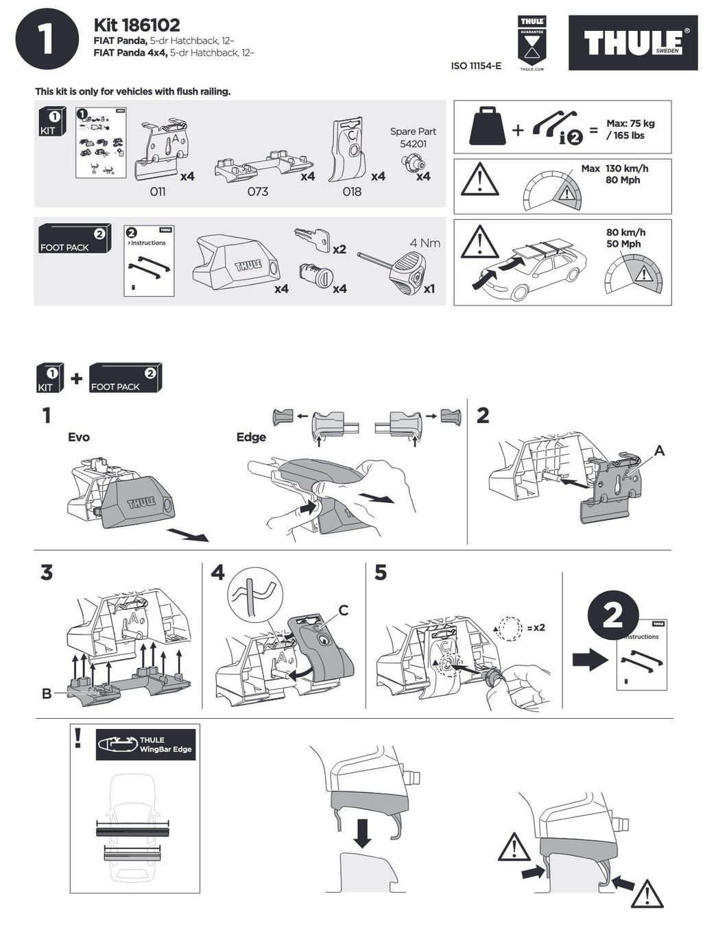 Thule Portapacchi: Thule Dachträger Kit 186102 Fiat Panda – Usato da Zollikerberg venduto da schindytwo 2