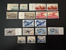 Flugpost, Auswahl, postfrisch/gestempelt