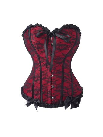 Schwarz/rote Gothic Corsage Gr M *neu*