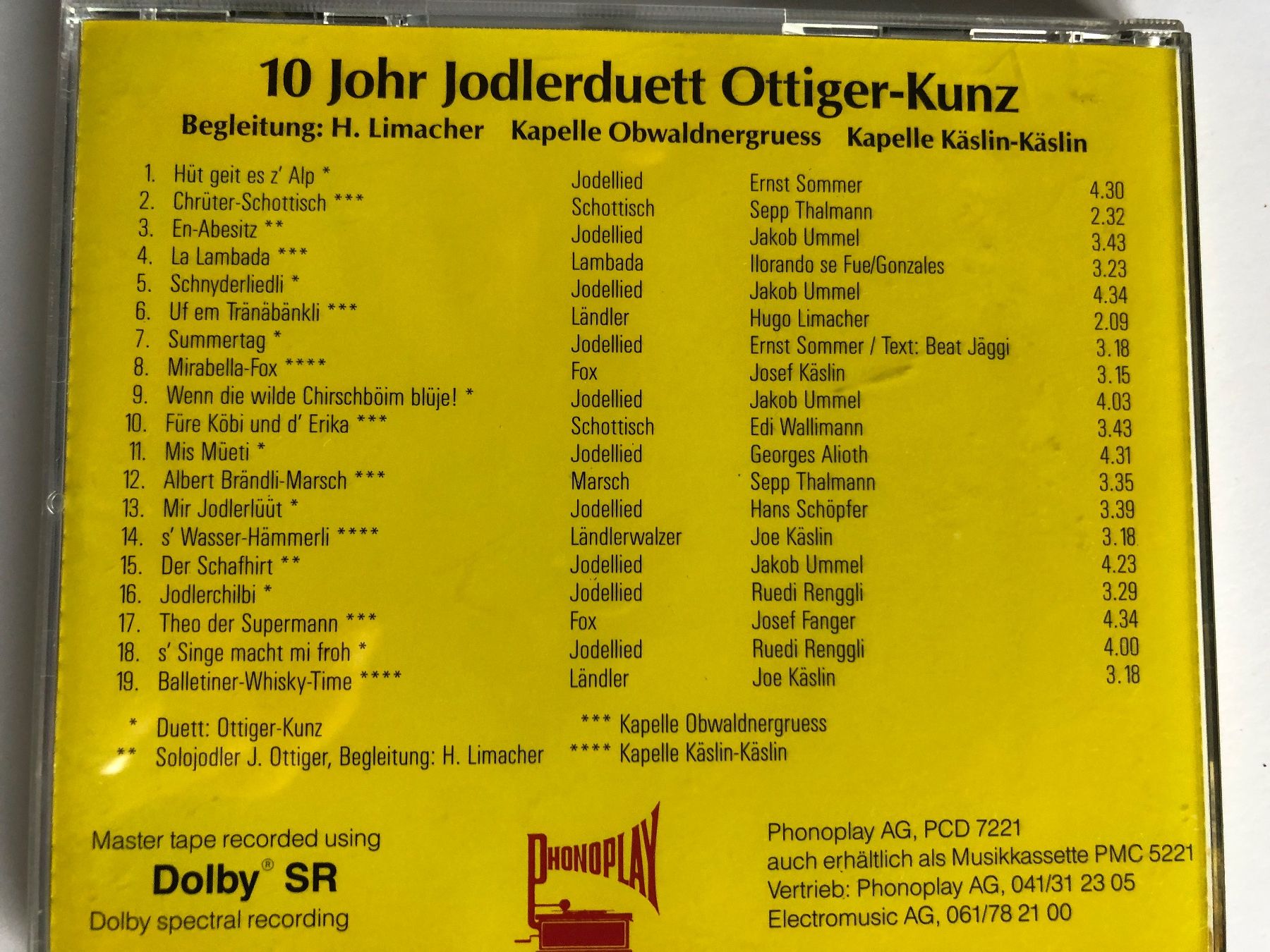 CD: Jodelduett Ottiger - Kunz – Usato da Arth venduto da Vrecam51 1