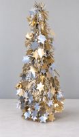 Sapin de Noël décoratif à étoiles dorées et argentées – 42 c