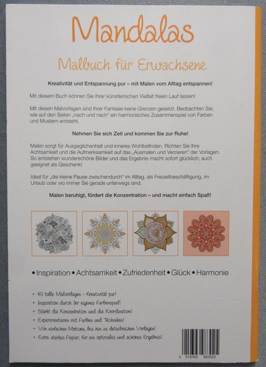 Mandalas - Malbuch für Erwachsene - 40 Malvorlagen | Kaufen auf Ricardo