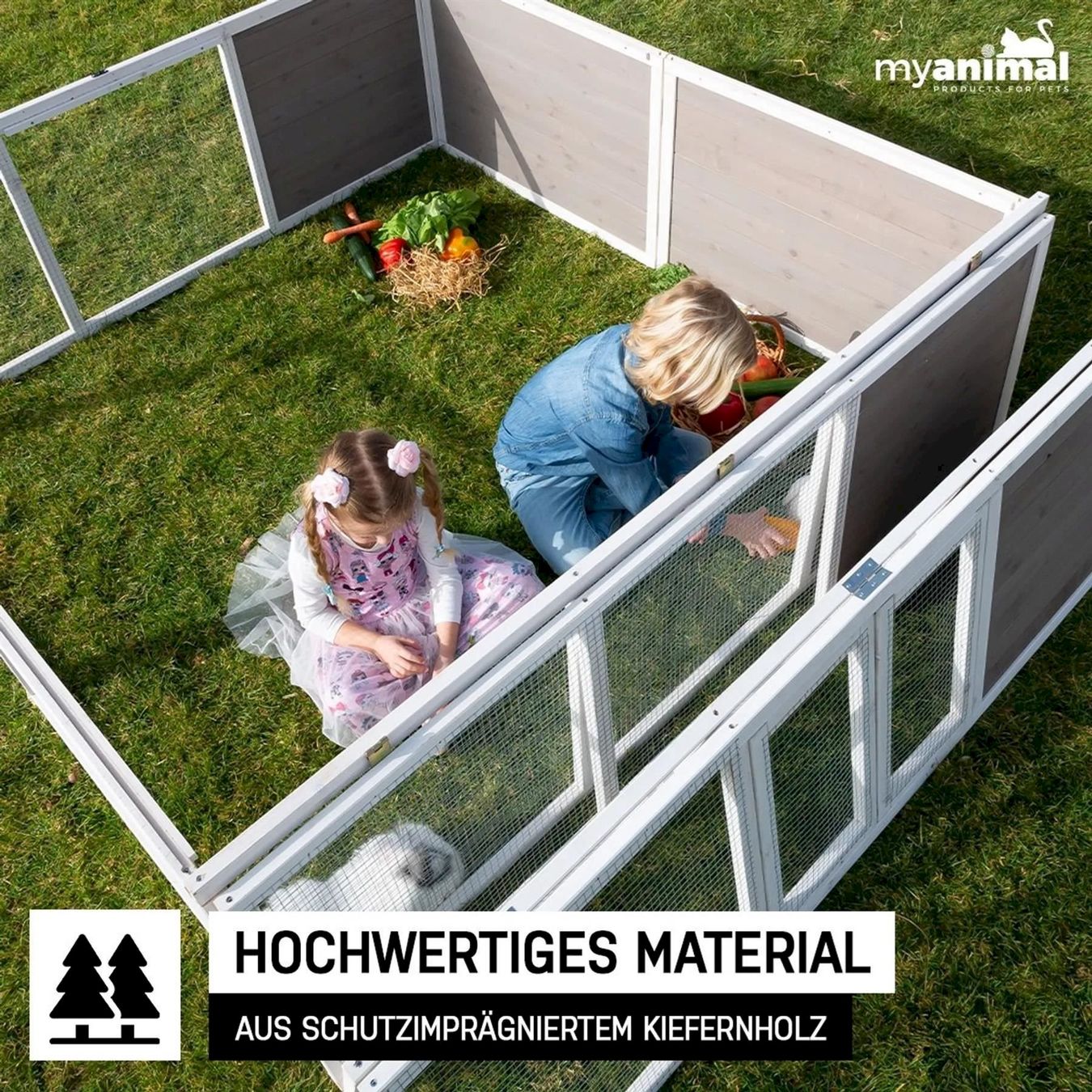 Käfige, Transport & Sicherheit: MyAnimal MH-06 Hasenstall XXL hellgrau – Neu und originalverpackt aus Bottighofen von zaap 6
