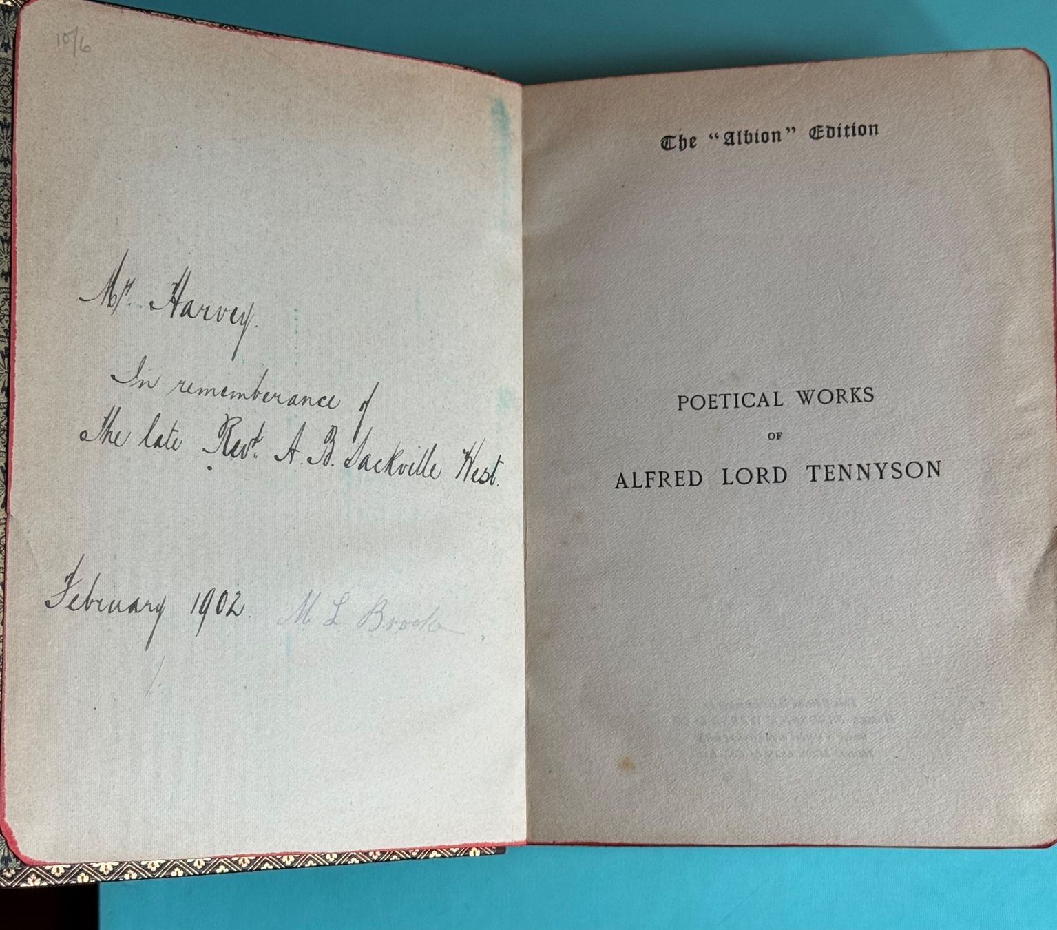 Libri: Tennyson The Albion Edition 1899 Englisch – Usato da Grabs venduto da Barbstucky 5
