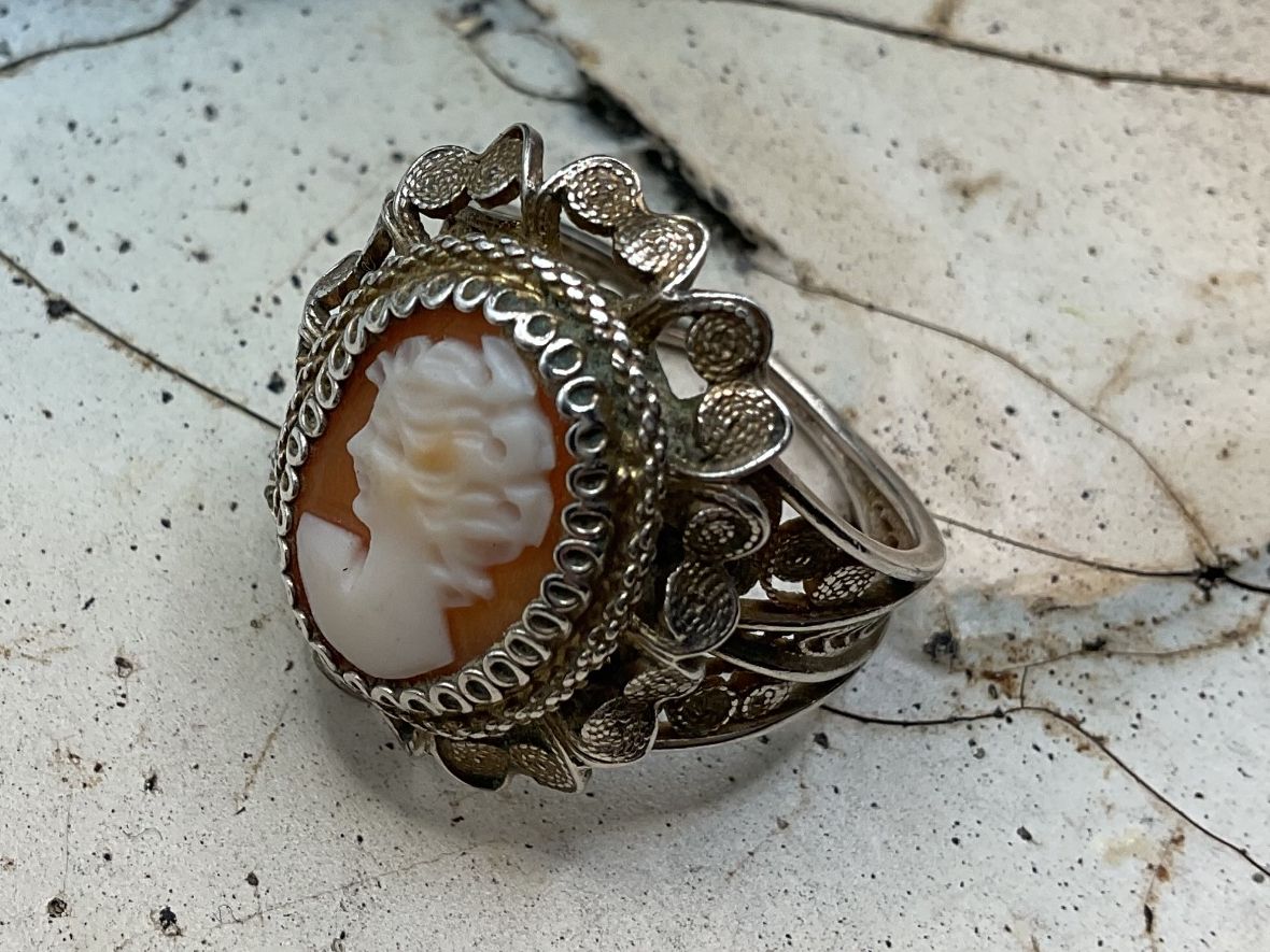 Anelli: Vintage Ring in Silber mit Gemme, Gr.55 – Usato da Luzern venduto da S.Kern01