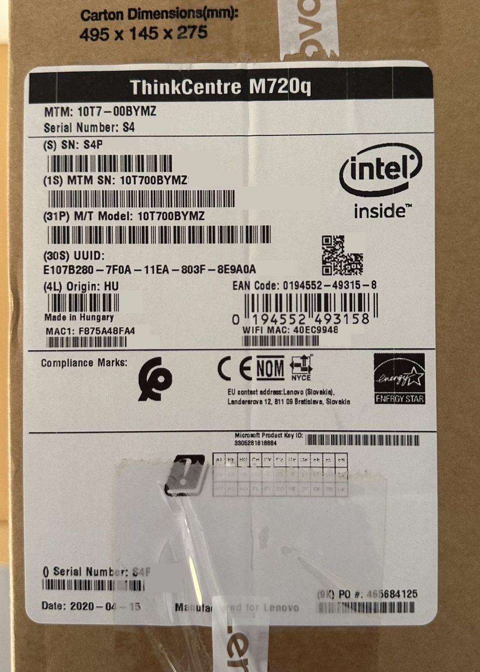 Lenovo PCs: Lenovo - ThinkCentre M720q – Gebraucht aus Dielsdorf von Empowered 5