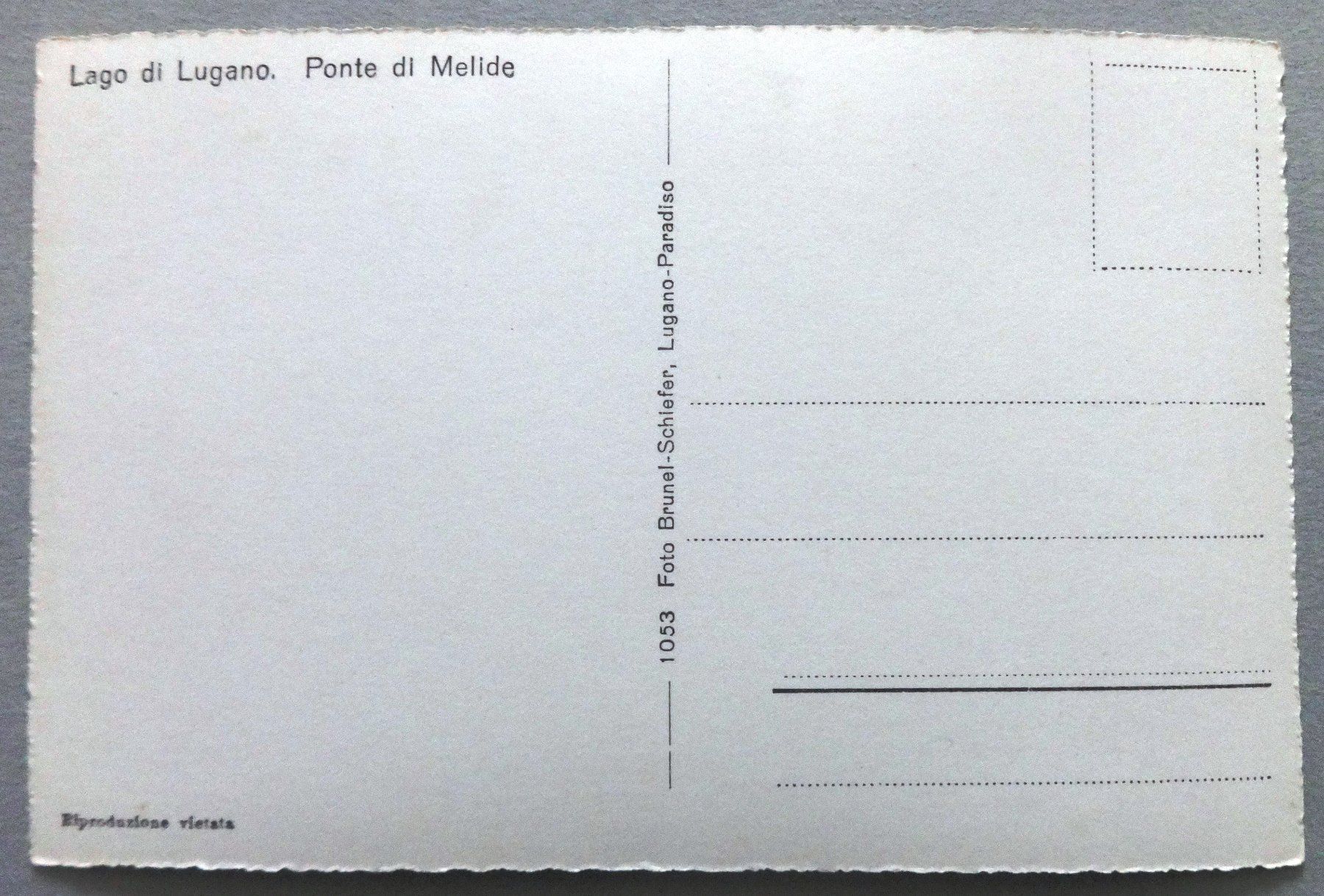 Cartoline postali: Lago di Lugano, Ponte di Melide – Usato da Fétigny venduto da Billy2miny 1