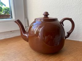 braune antike Teekanne von Villroy & Boch um 1940