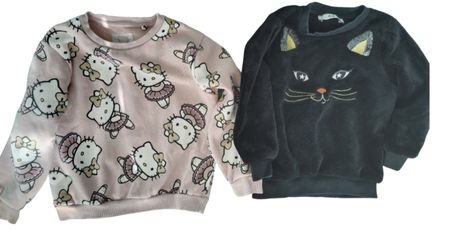 2x pulls hello Kitty/chat 104cm