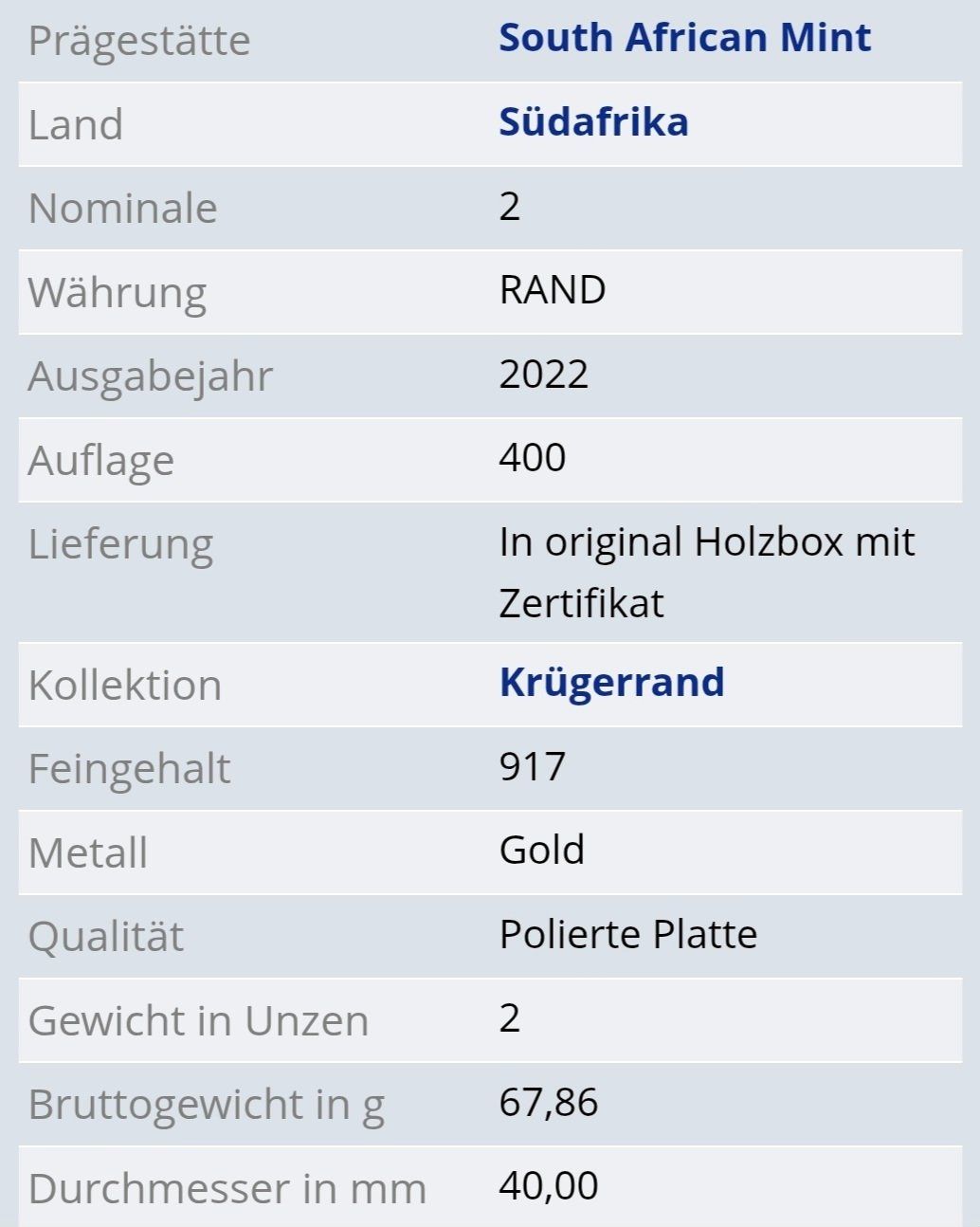 Alle Münzen: Krügerrand 2022 2oz Gold Proof – Neu (gemäss Beschreibung) aus Zuerich von Eric1389 3