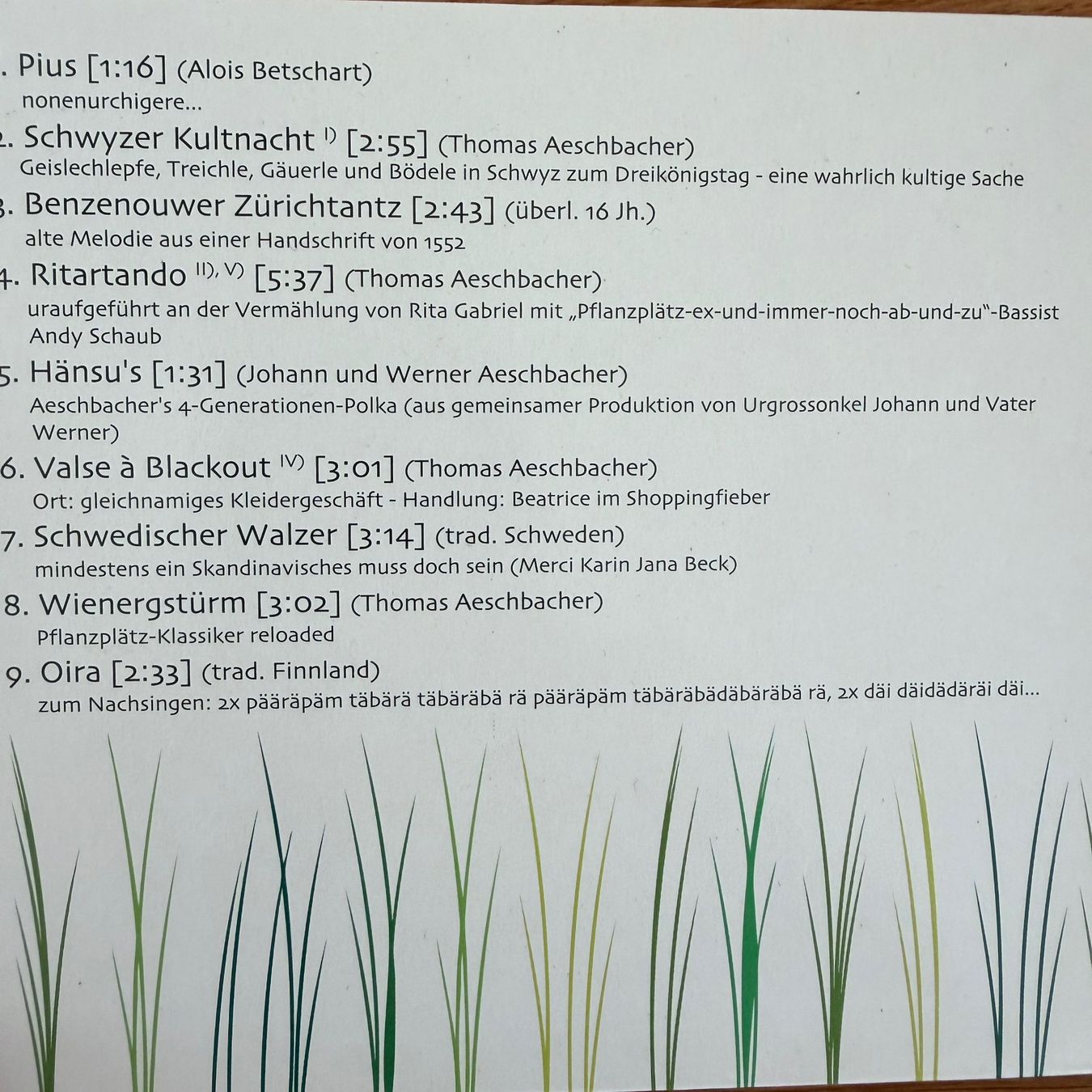 CDs: Thomas Aeschbacher Pflanzplätz Querbeet (CD) Schwyzerörgeli – D'occasion à Zug par Mirare9 1