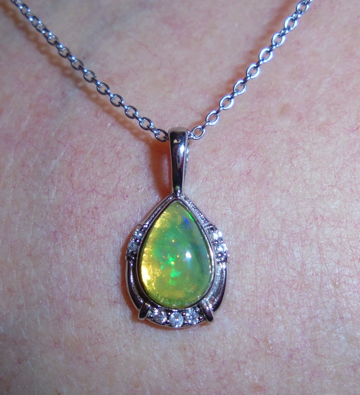 Catenine: Echtschmuck: Welo-Opal Silberhalskette 50 cm. – Nuovo (secondo la descrizione) da Zuchwil venduto da maumauchi 3