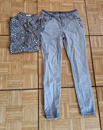Trendy Damenjeans mit Bluse Gr. M Atelier