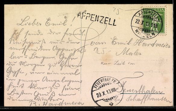 Cartoline postali: AK Appenzell, Cafe Restaurant Zur Post – Usato da Berlin venduto da bartko-reher 1