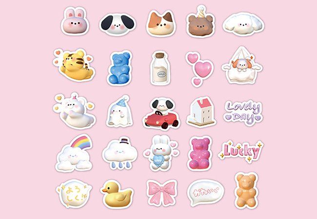 100 Stück Kawaii Aufkleber - Niedliche Tier-Sticker Reflektierend Für Laptop & Wasserflaschen