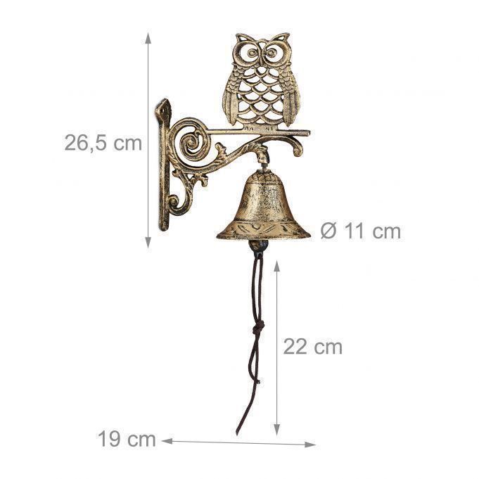 Campanacci mucche: TÜRGLOCKE GUSSEISEN EULE GOLD – Nuovo e nell'imballaggio originale da Gerlafingen venduto da Tsuru 2