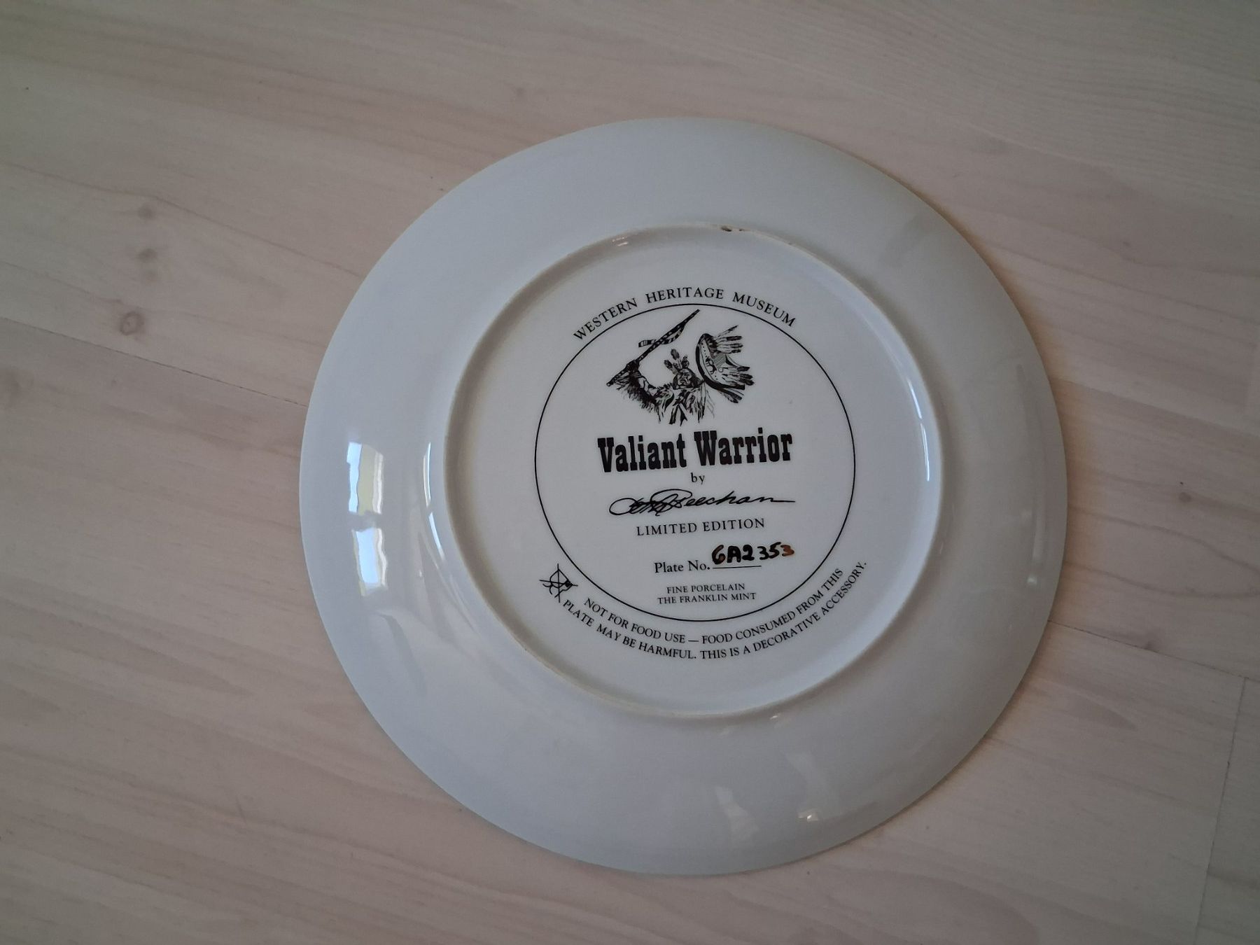 Piatti: SAMMELTELLER INDIANER  VALIANT WARRIOR – Usato da langnau venduto da Santos1411 1