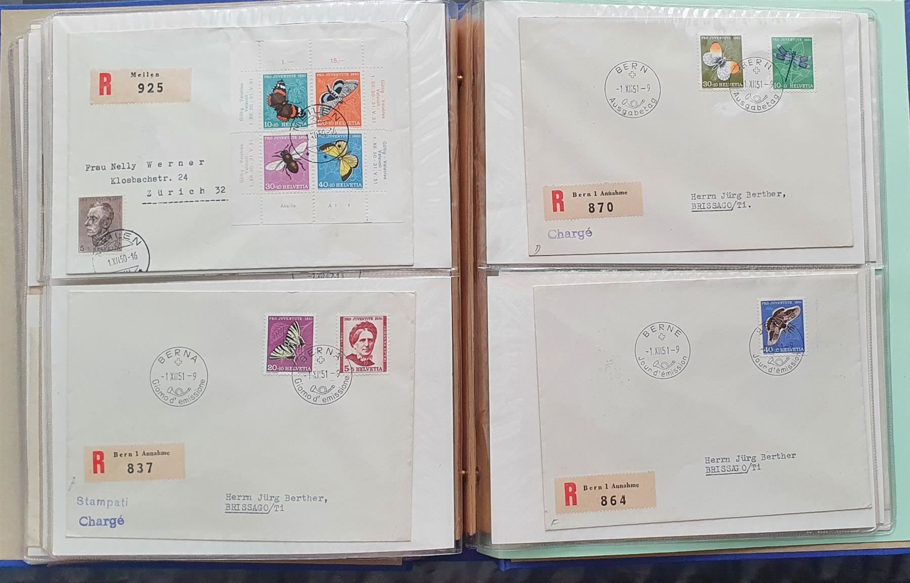 Alle Briefmarken: Posten von ca. 260 Belegen in 3 Alben – Gebraucht aus Kreuzlingen von Rschweiz1 9