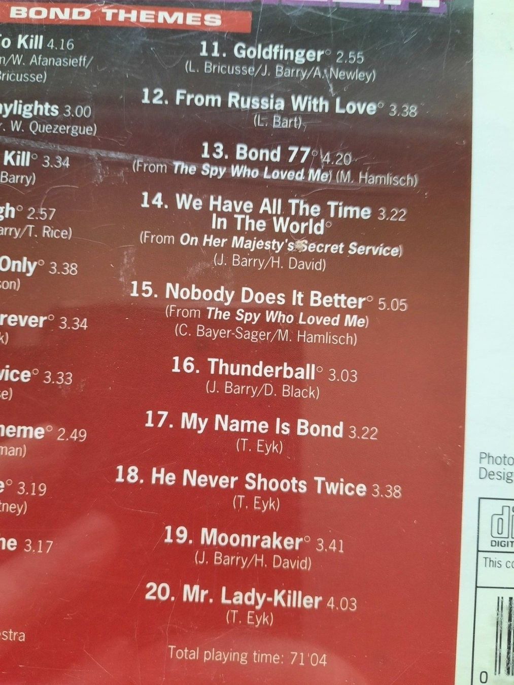 CD: CD Sequences Synthesizer - The James Bond Themes – Usato da Pully venduto da bro_n52j 3