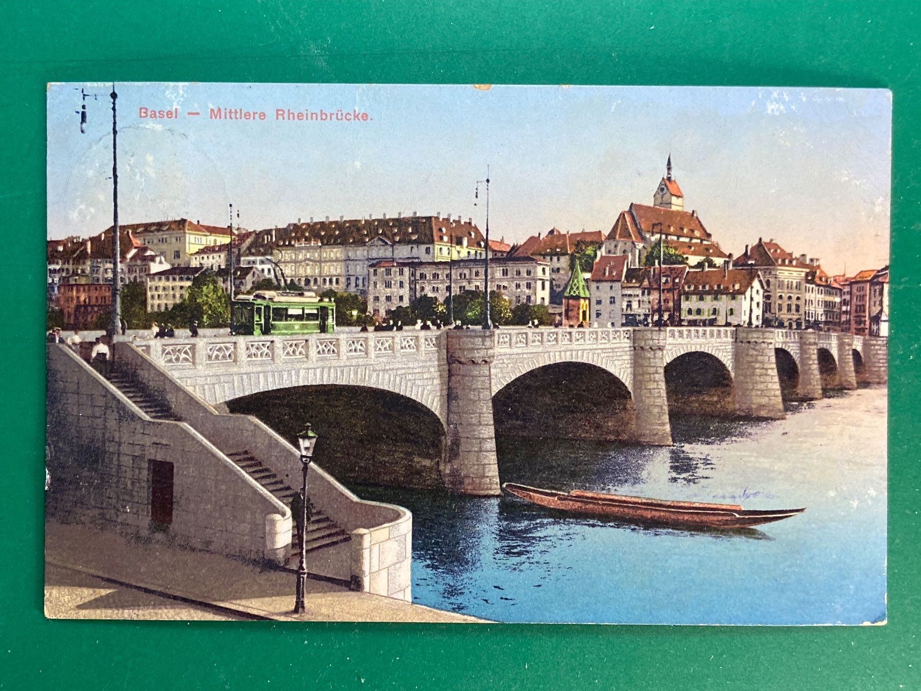 Cartoline postali: Basel - Mittlere Rheinbrücke – Usato da Steg VS venduto da _vinci_