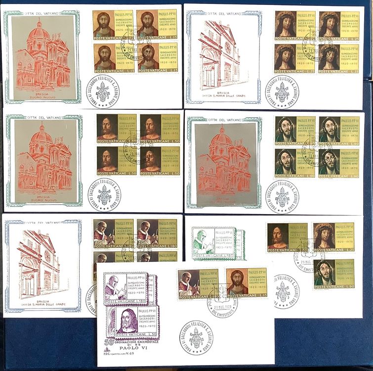1970 Vatican FDC 4er Satz + FDC Priesterjubiläum Paul VI (Neu (gemäss ...
