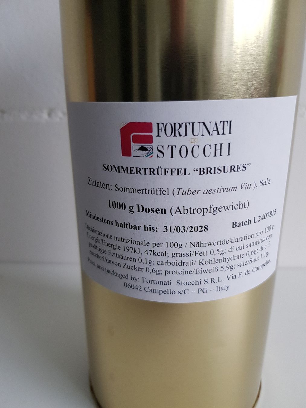 Cibi & Specialità: Trüffel "Brisures" Sommertrüffel 1000gr. Dose – Nuovo e nell'imballaggio originale da Zürich venduto da Sommertraum 7