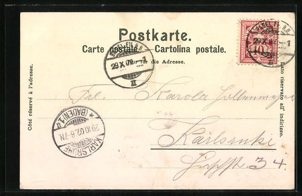 Cartoline postali: Litho Basel, Martinskirche und Münster – Usato da Berlin venduto da bartko-reher 1
