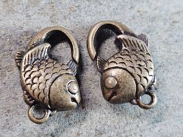 12x Fisch Verschluss Karabiner Schmuck Kette Endteile Bastel