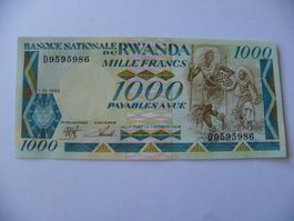 Rwanda 1000 Francs 1988, P-21, Bankfrisch