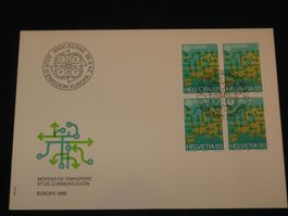 Werbemarken Europa FDC 1988 Nr. 763 4-Block "Transporte"