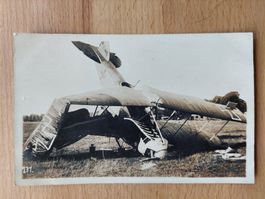 Echtfotokarte Flugzeug Flieger abgestürzt