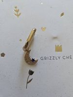 Boucle d'oreille laiton doré étoile bleue Grizzly Chéri