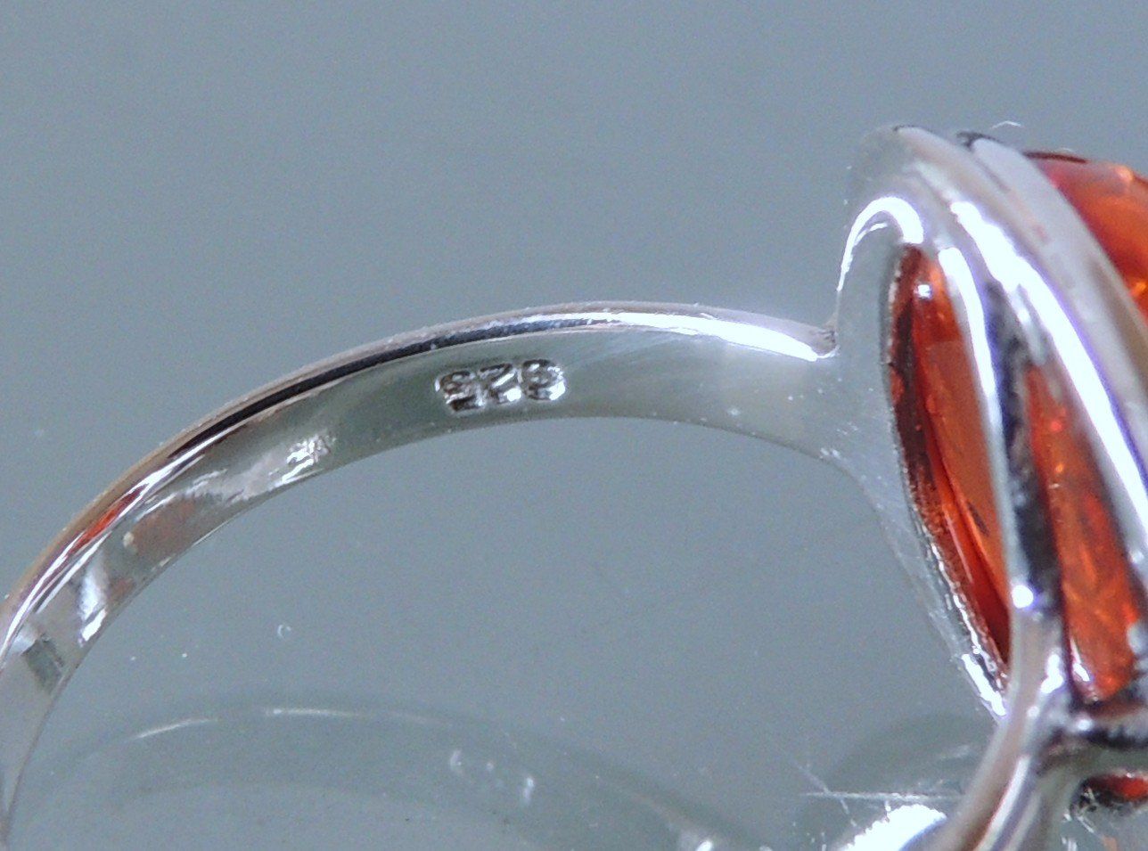 Anelli: Silber 925 Bernstein Fingerring Gr. 57 – Usato da Waldenburg venduto da schaller707 4