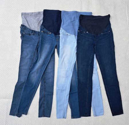 Umstandshose Jeans, 4 Stück, Skinny Grösse XS