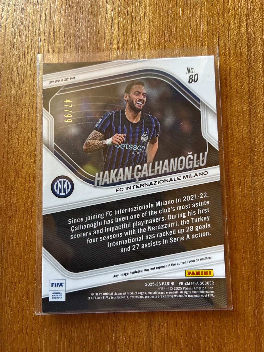 Topps Cartes à collectionner: Panini Prizm Hakan Calhanoglu Inter /99 – D'occasion à Wangenried par Garagara 1