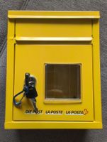 Briefkasten "Die Post" gelb mit Schlüssel in gutem Zustand